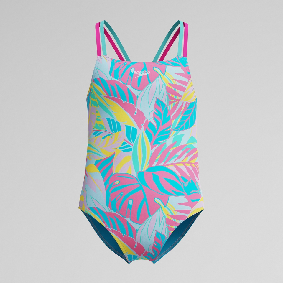 Girl's Print Strappy One Piece Multicolor