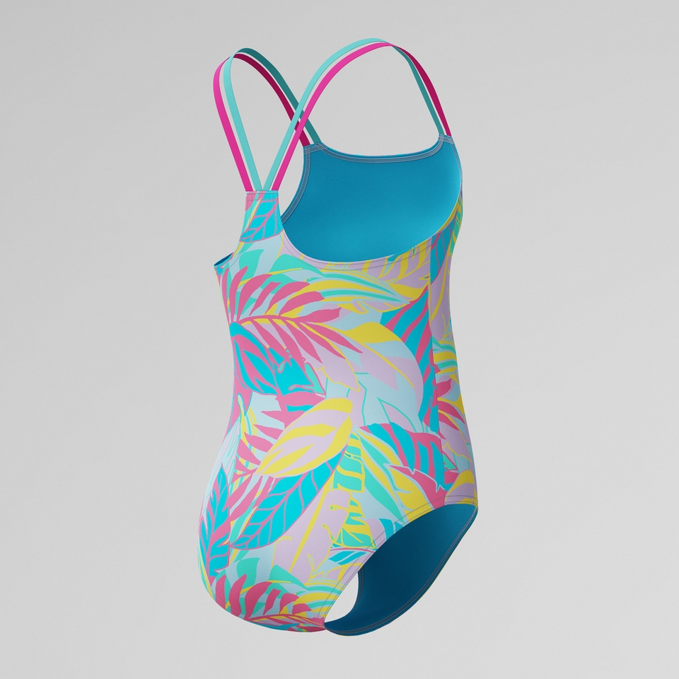 Girl's Print Strappy One Piece Multicolor