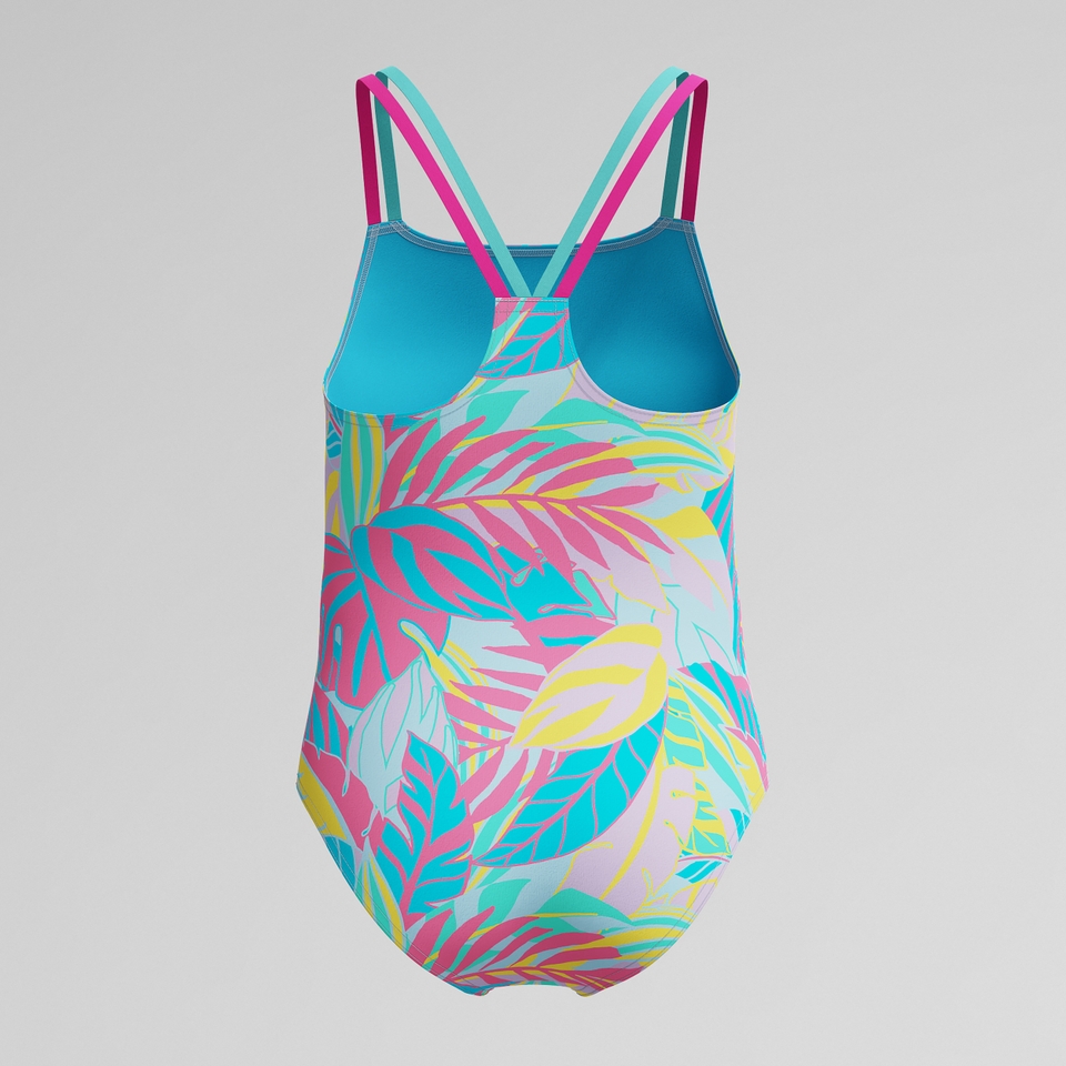 Girl's Print Strappy One Piece Multicolor