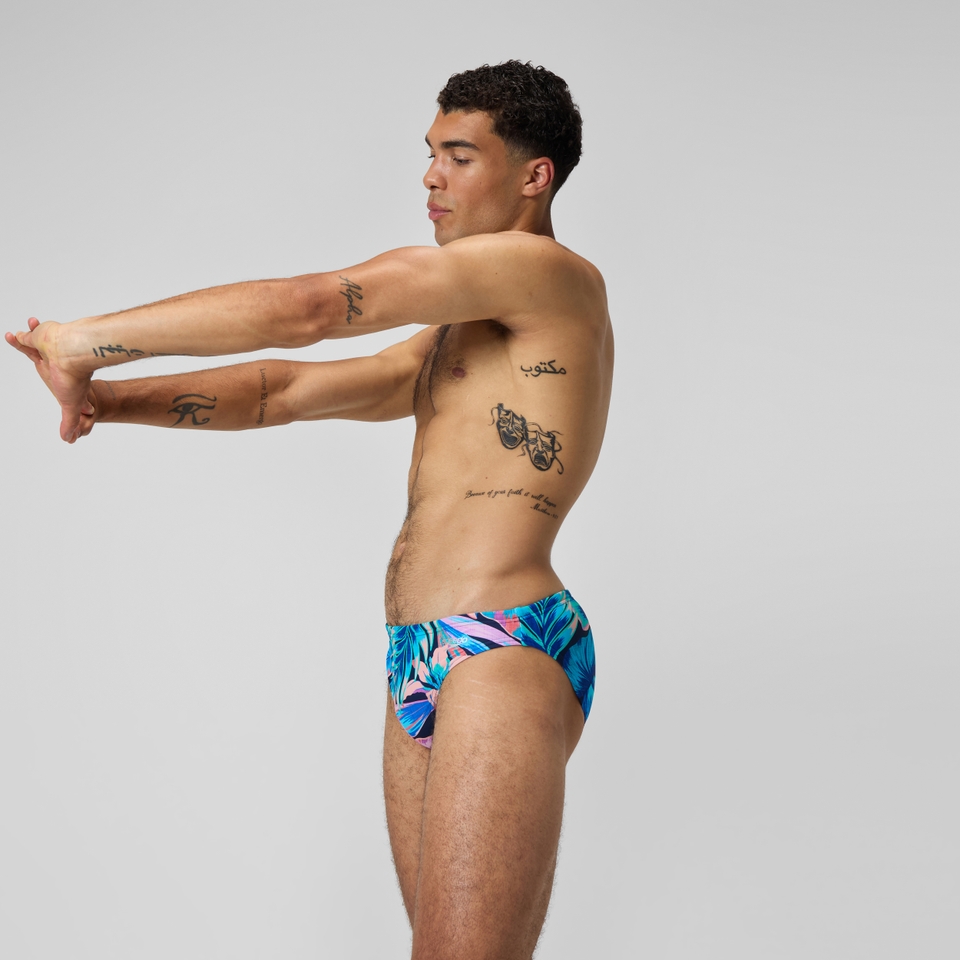 Beachstar Badehose 5 cm Blau/Pink für Herren