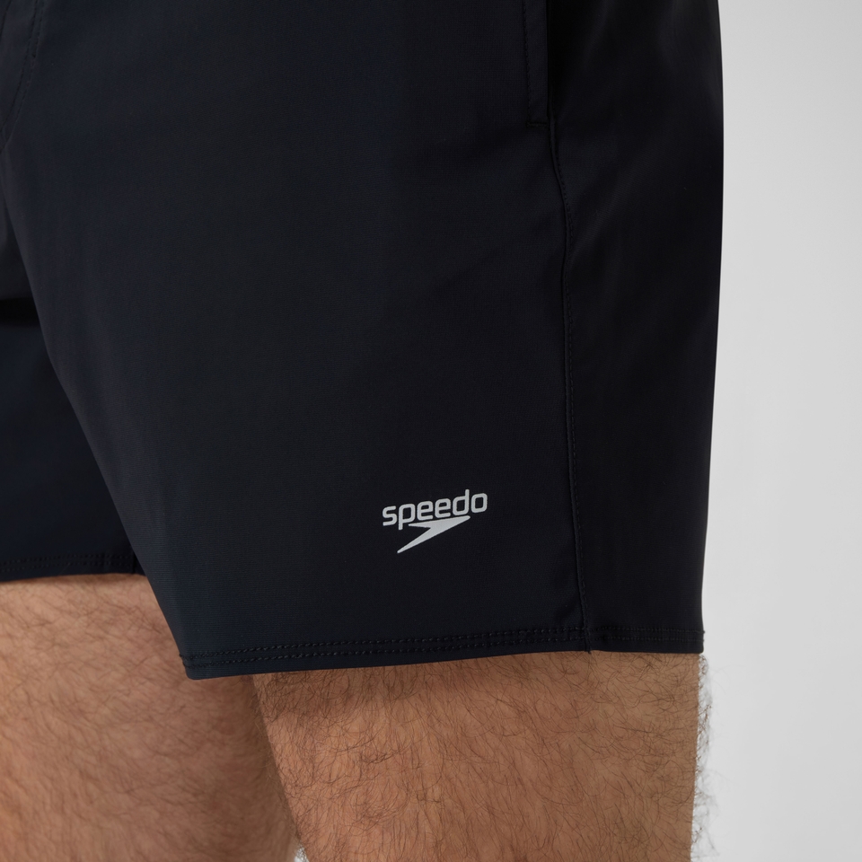Short de bain uni Lookout 40 cm, hommes, noir