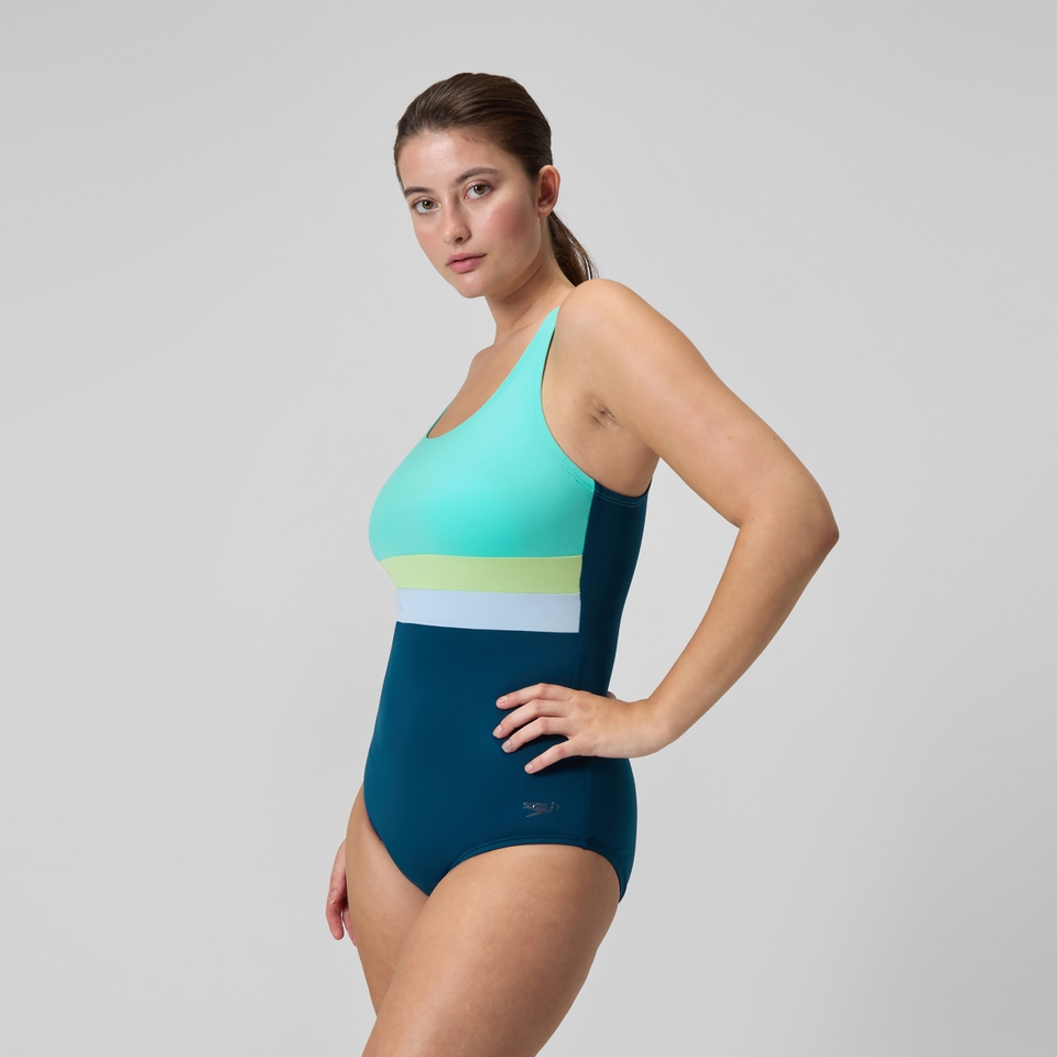 Women's Banded One Piece Blue/Green