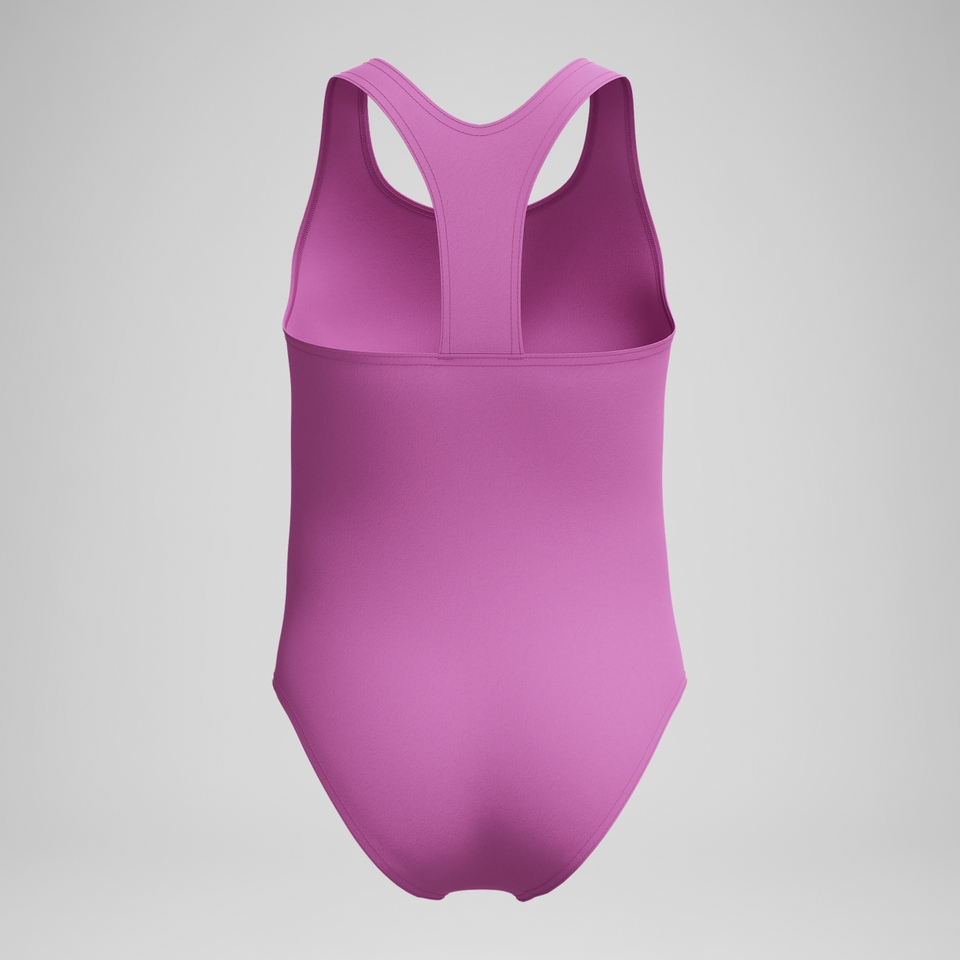 Girls Solid Racerback One Piece Pink