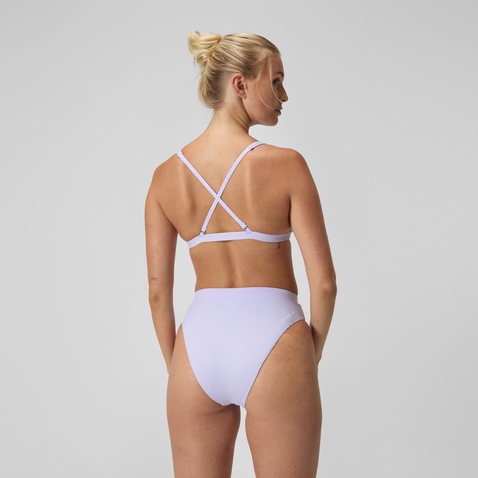 FLU3NTE Einfarbige Bikinihose mit hohem Bund Lila für Damen