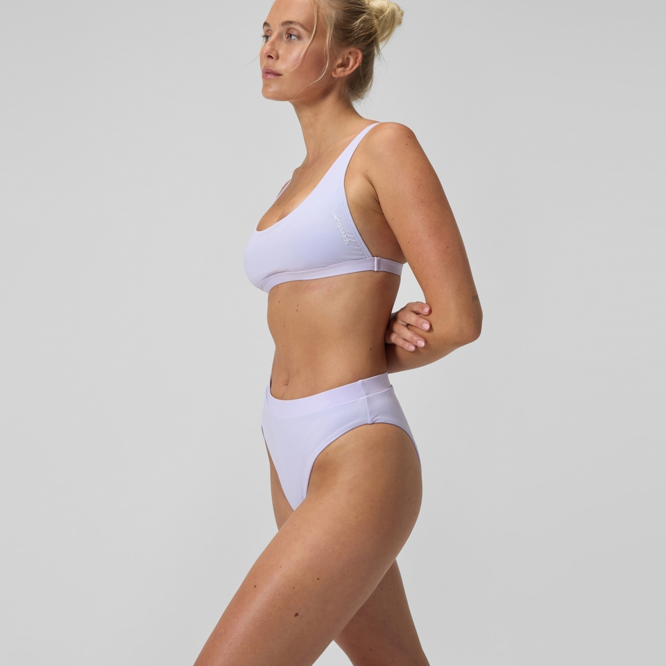 FLU3NTE Einfarbige Bikinihose mit hohem Bund Lila für Damen