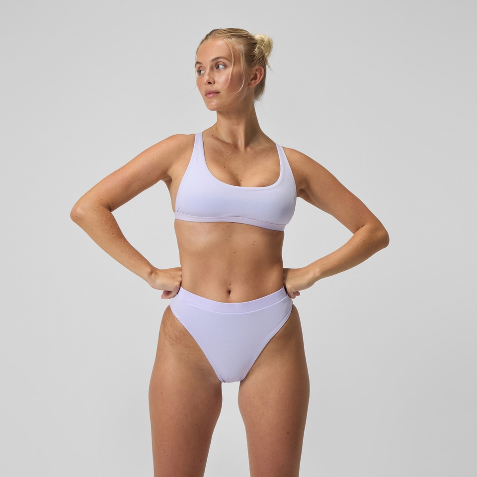 FLU3NTE Einfarbige Bikinihose mit hohem Bund Lila für Damen