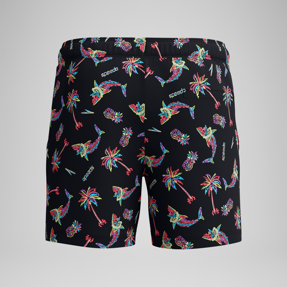 Redondo Edge Bedruckte Badeshorts 40 cm Schwarz/Orange für Herren