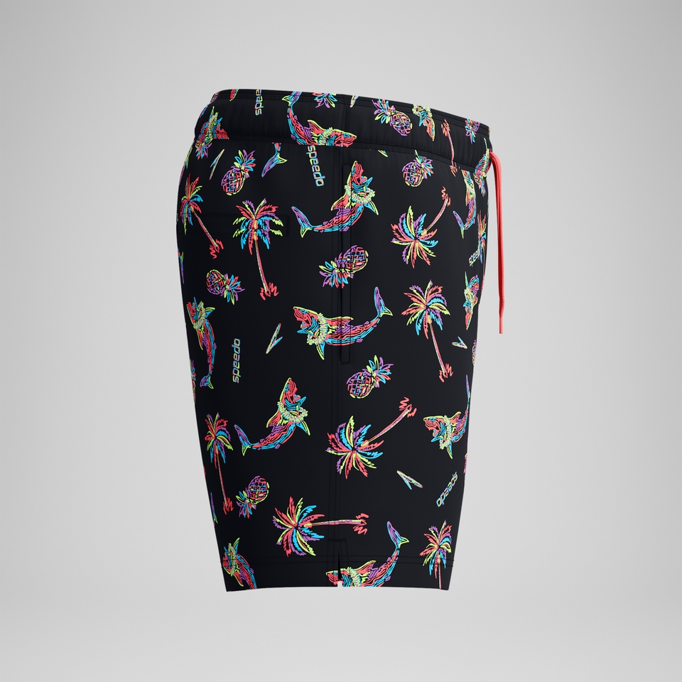 Redondo Edge Bedruckte Badeshorts 40 cm Schwarz/Orange für Herren