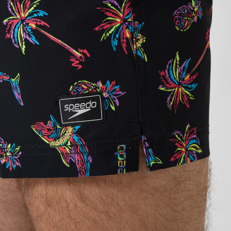 Redondo Edge Bedruckte Badeshorts 40 cm Schwarz/Orange für Herren