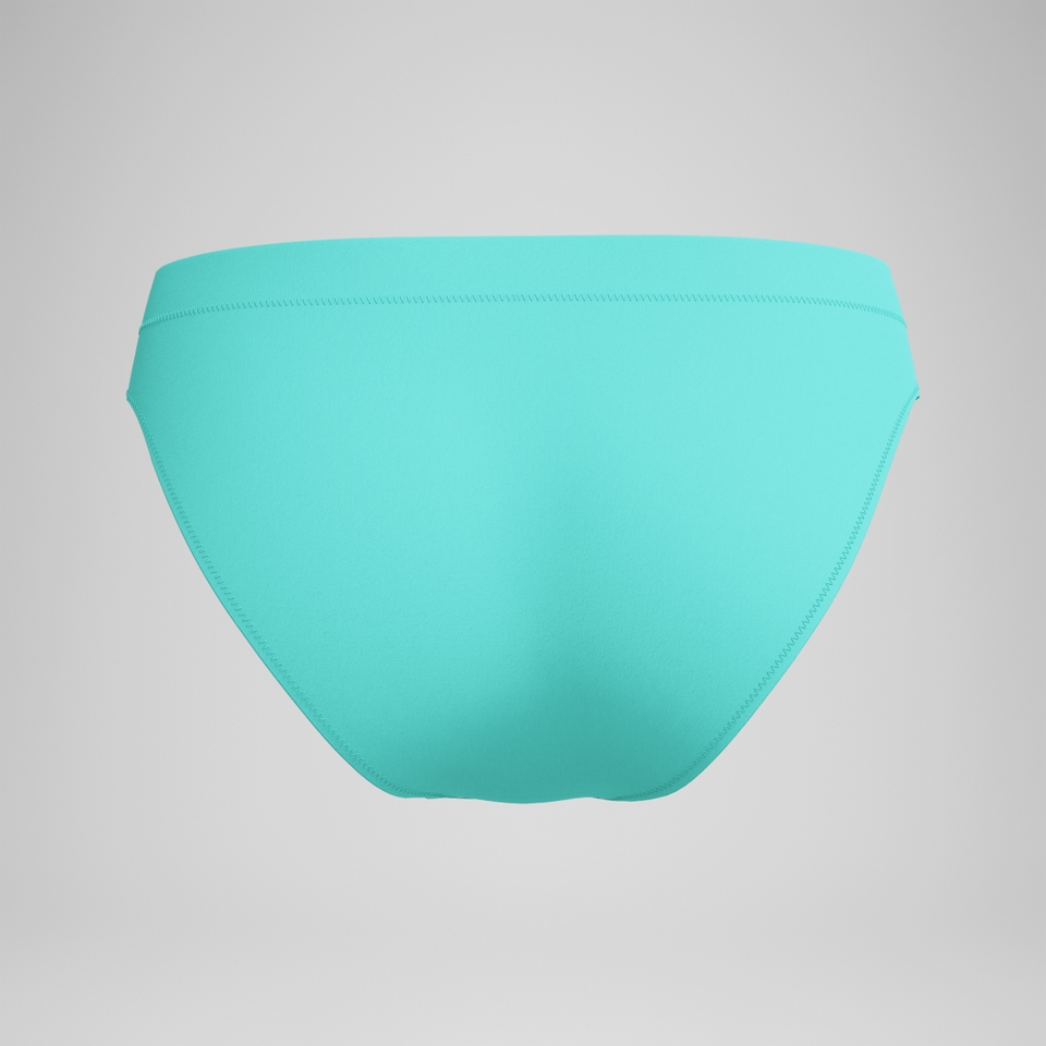 Einfarbige klassische Bikinihose Türkis für Damen