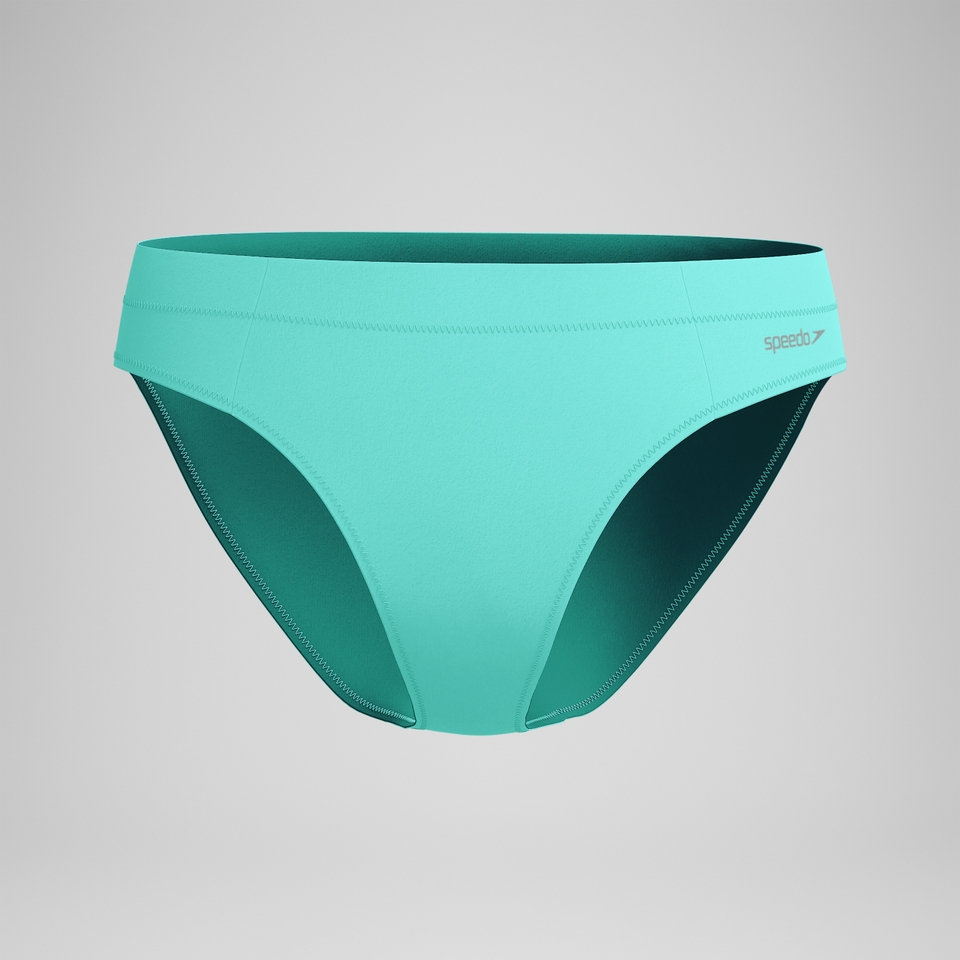 Einfarbige klassische Bikinihose Türkis für Damen