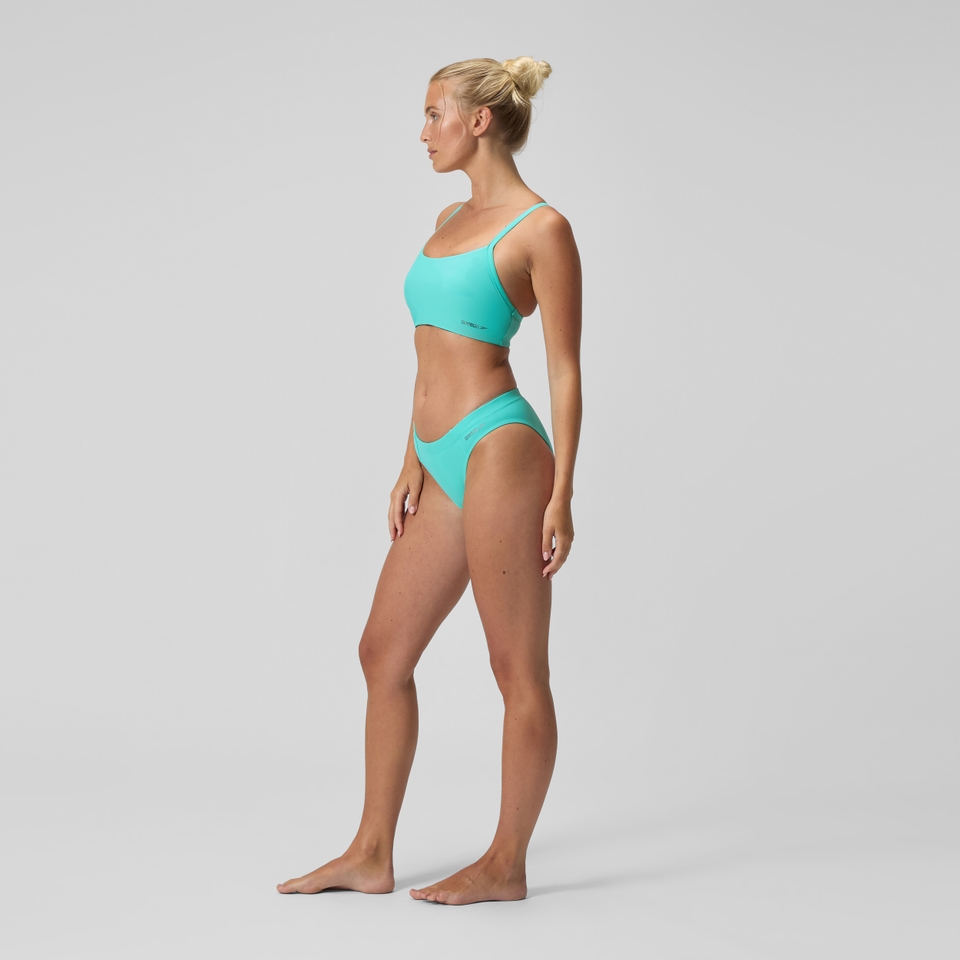 Einfarbige klassische Bikinihose Türkis für Damen