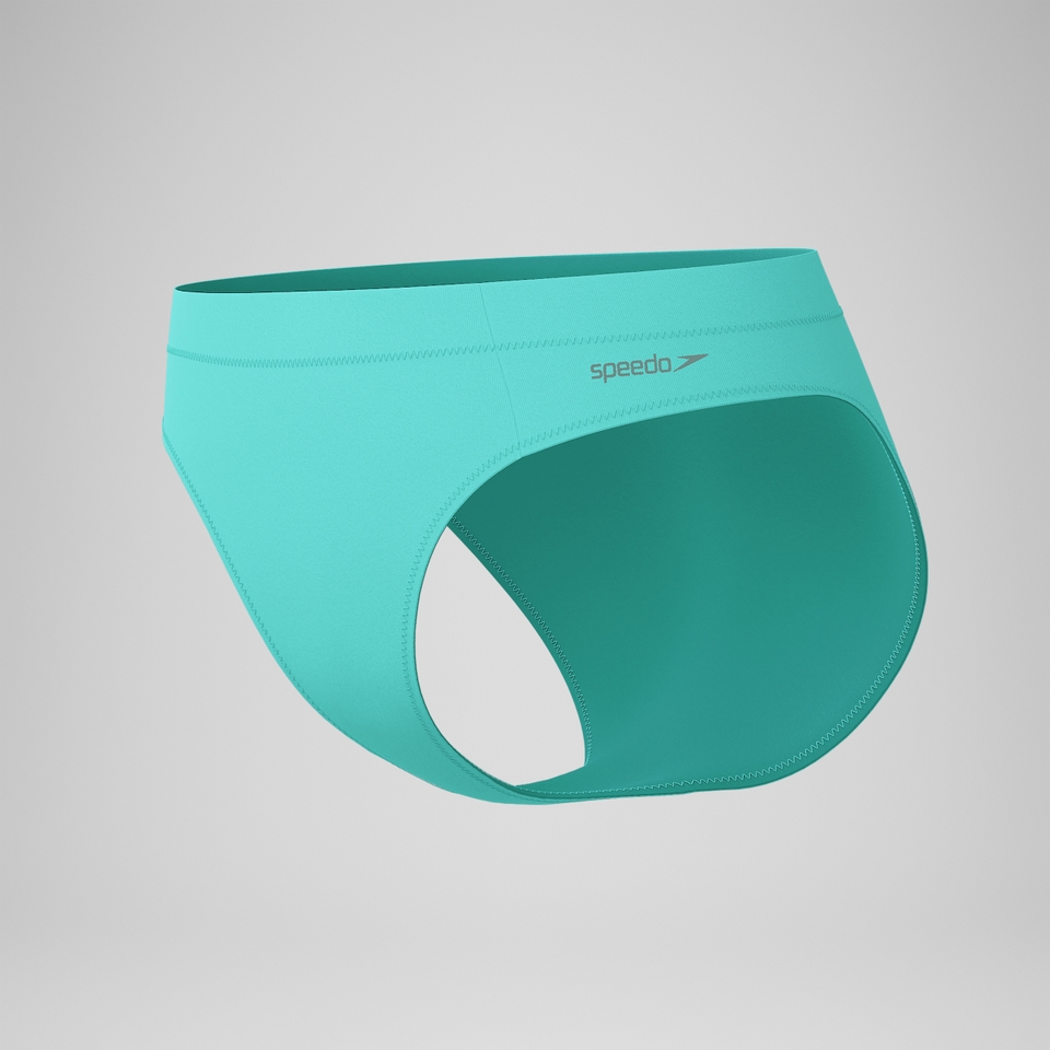 Einfarbige klassische Bikinihose Türkis für Damen