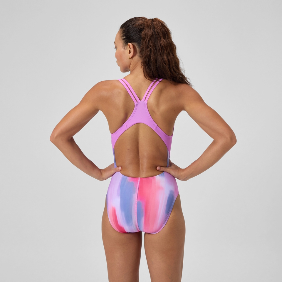 Women's Print Quantum Splice One Piece Pink/Purple