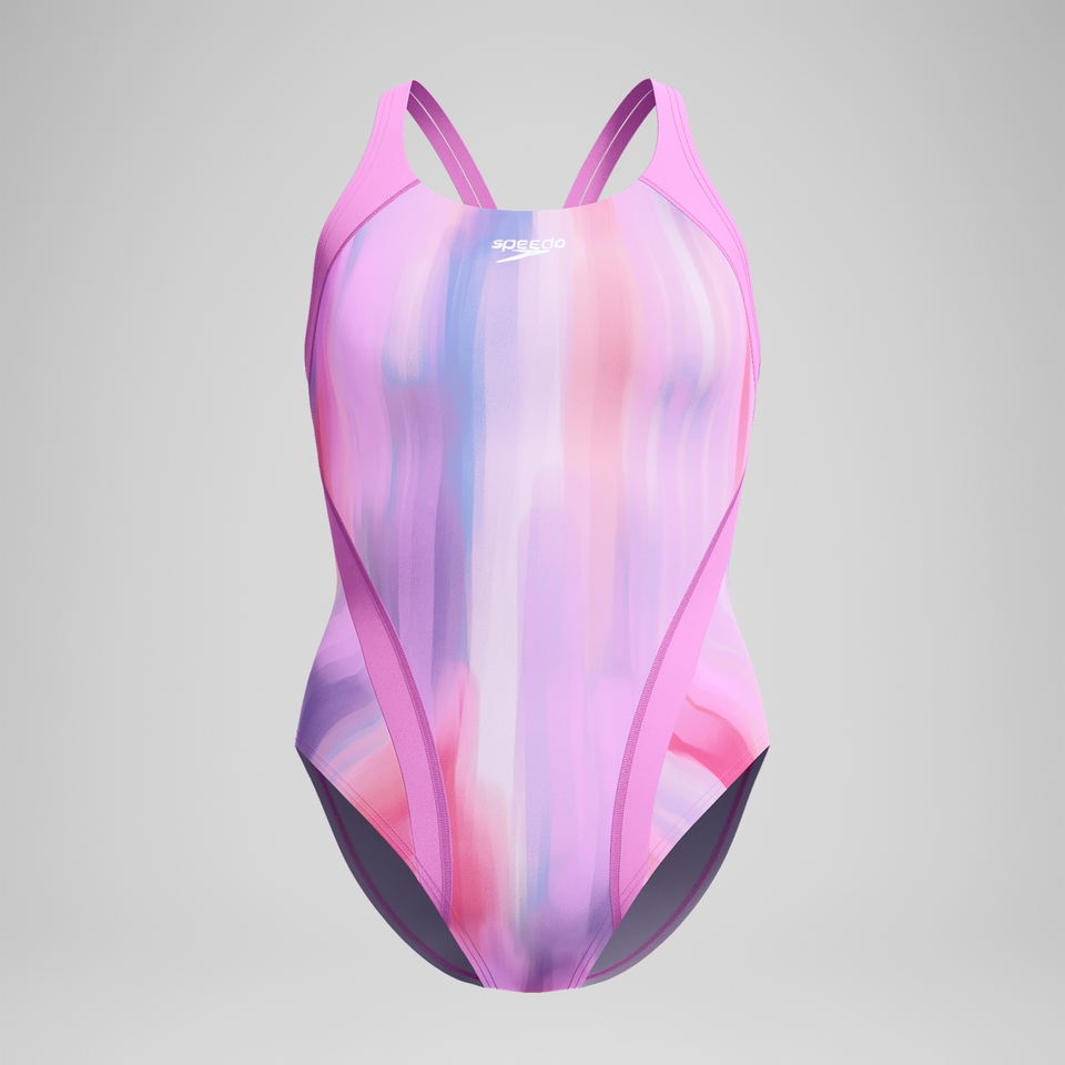 Women's Print Quantum Splice One Piece Pink/Purple