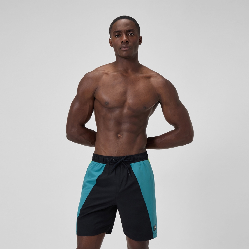 Men's Colorblock Redondo Volley 18" Swim Trunks Blue/Black