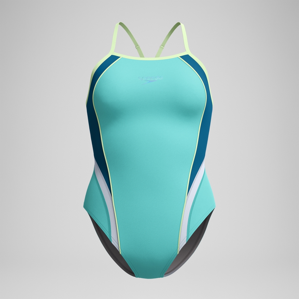 Women's New Thin Strap Quantum One Piece Teal/Green