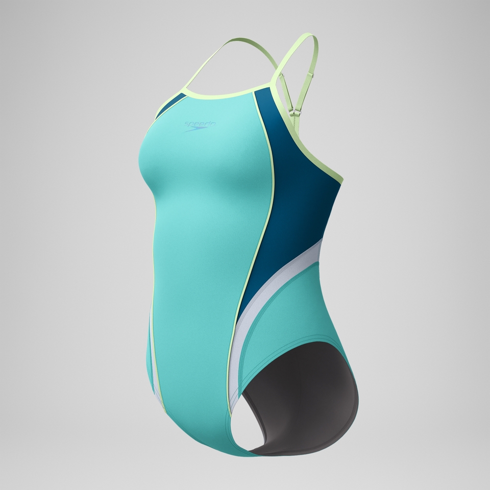 Women's New Thin Strap Quantum One Piece Teal/Green