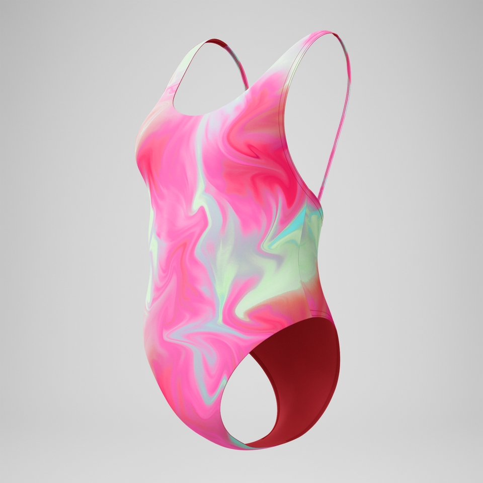 Maillot de bain Femme FLU3NTE convertible imprimé rose/corail