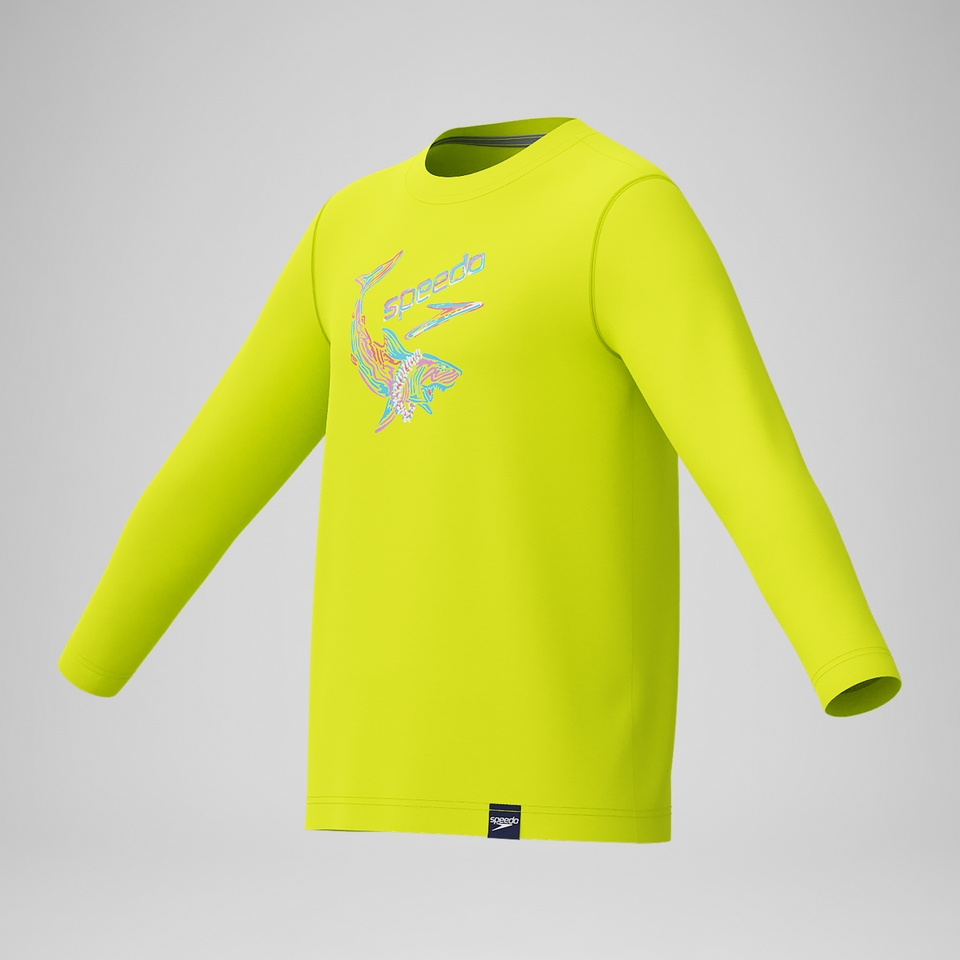 Boy's Graphic Long Sleeve Rashguard Green