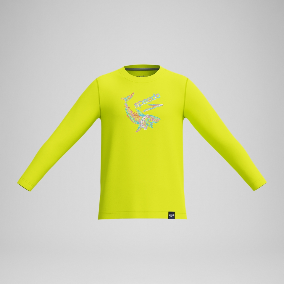Boy's Graphic Long Sleeve Rashguard Green