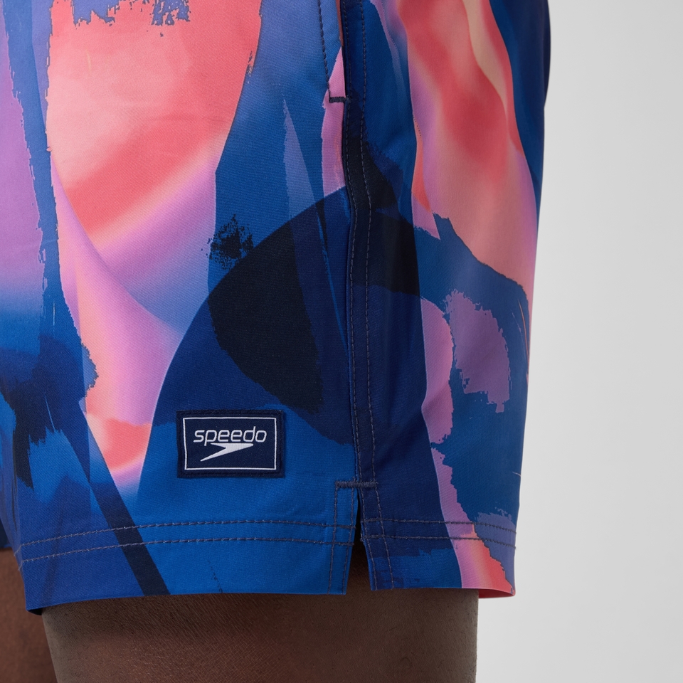 Men's Printed 16'' Redondo Edge Swim Shorts Blue/Pink