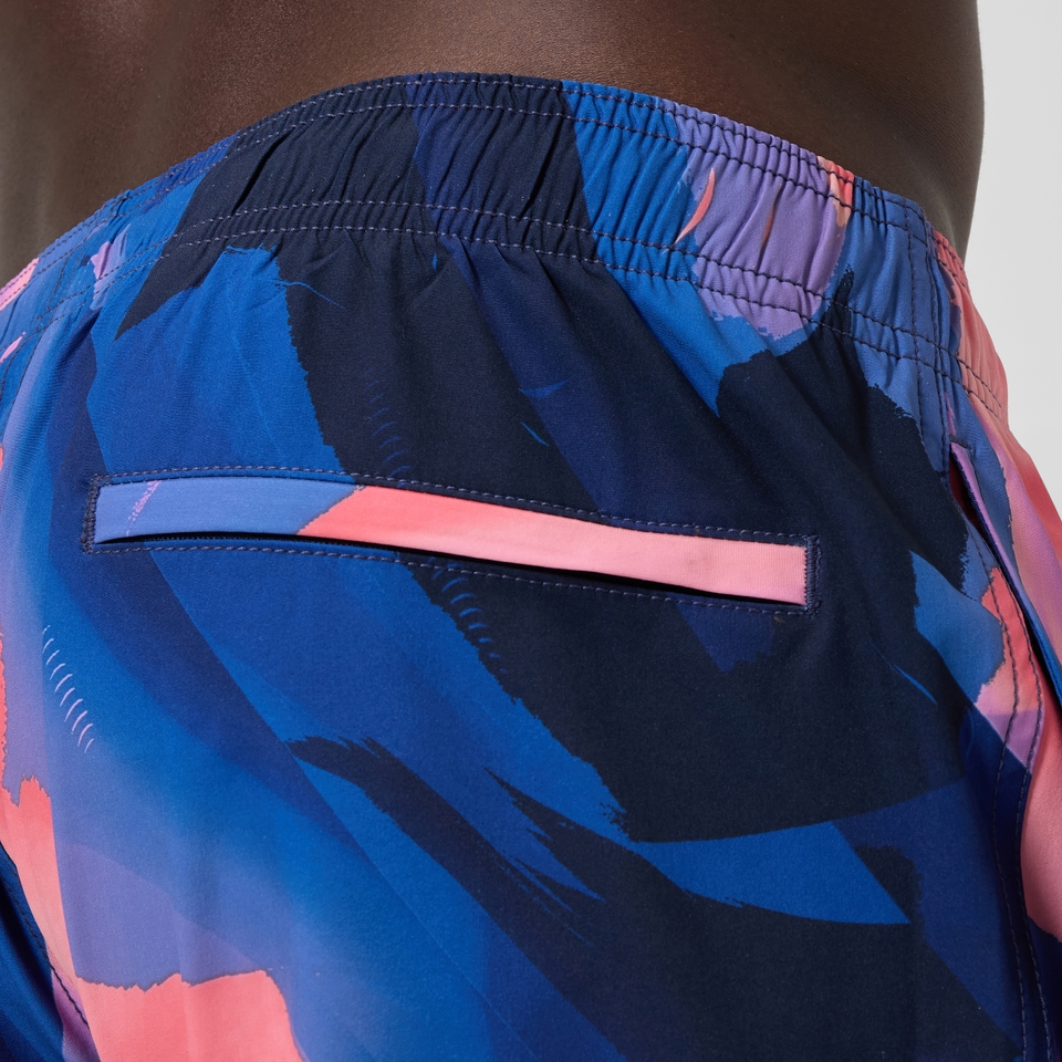 Men's Printed 16'' Redondo Edge Swim Shorts Blue/Pink