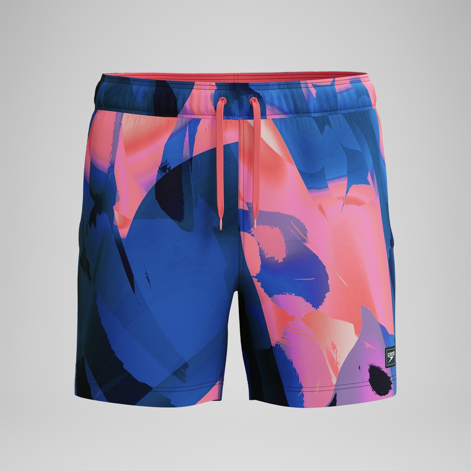 Men's Printed 16'' Redondo Edge Swim Shorts Blue/Pink