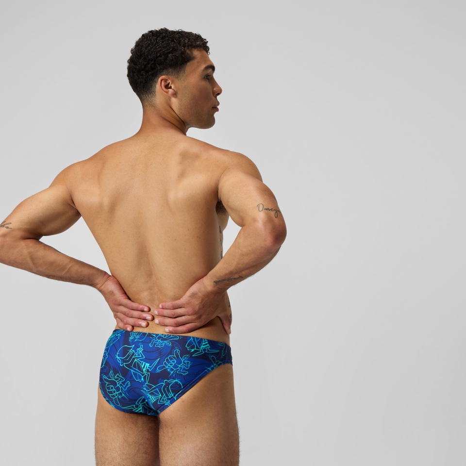 Men's Print Beachstar 2" Brief Dark Blue