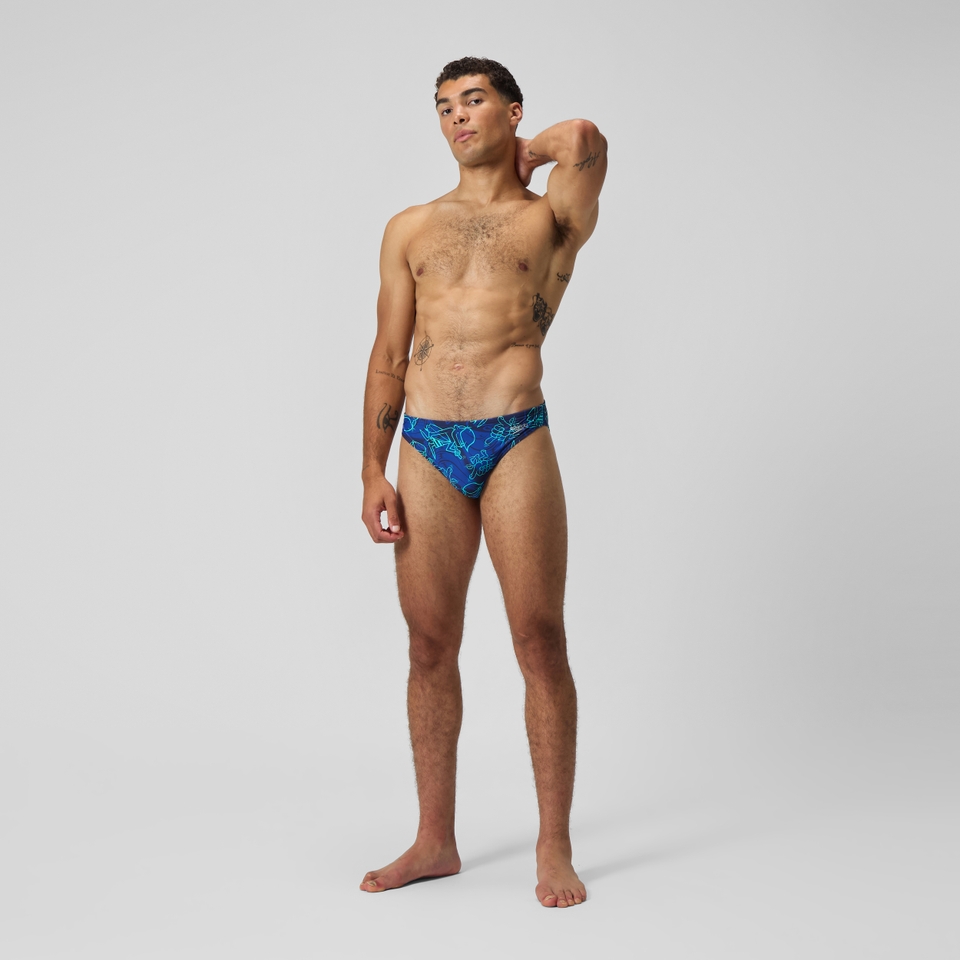 Men's Print Beachstar 2" Brief Dark Blue