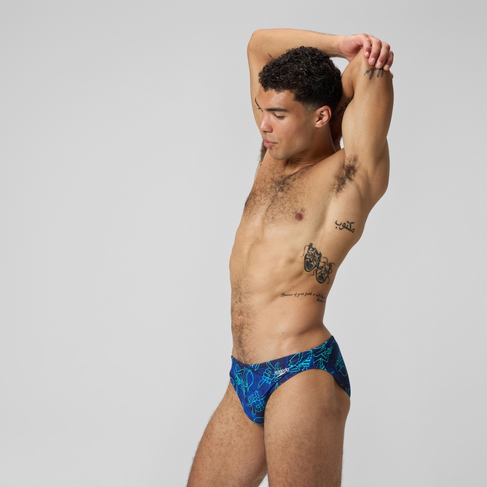 Men's Print Beachstar 2" Brief Dark Blue