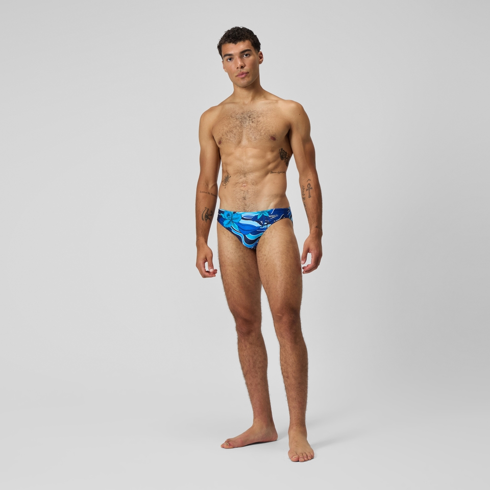 Caleçon boxeur ajusté boxeur ajusté Beachstar à motif imprimé 2 po pour hommes, bleu