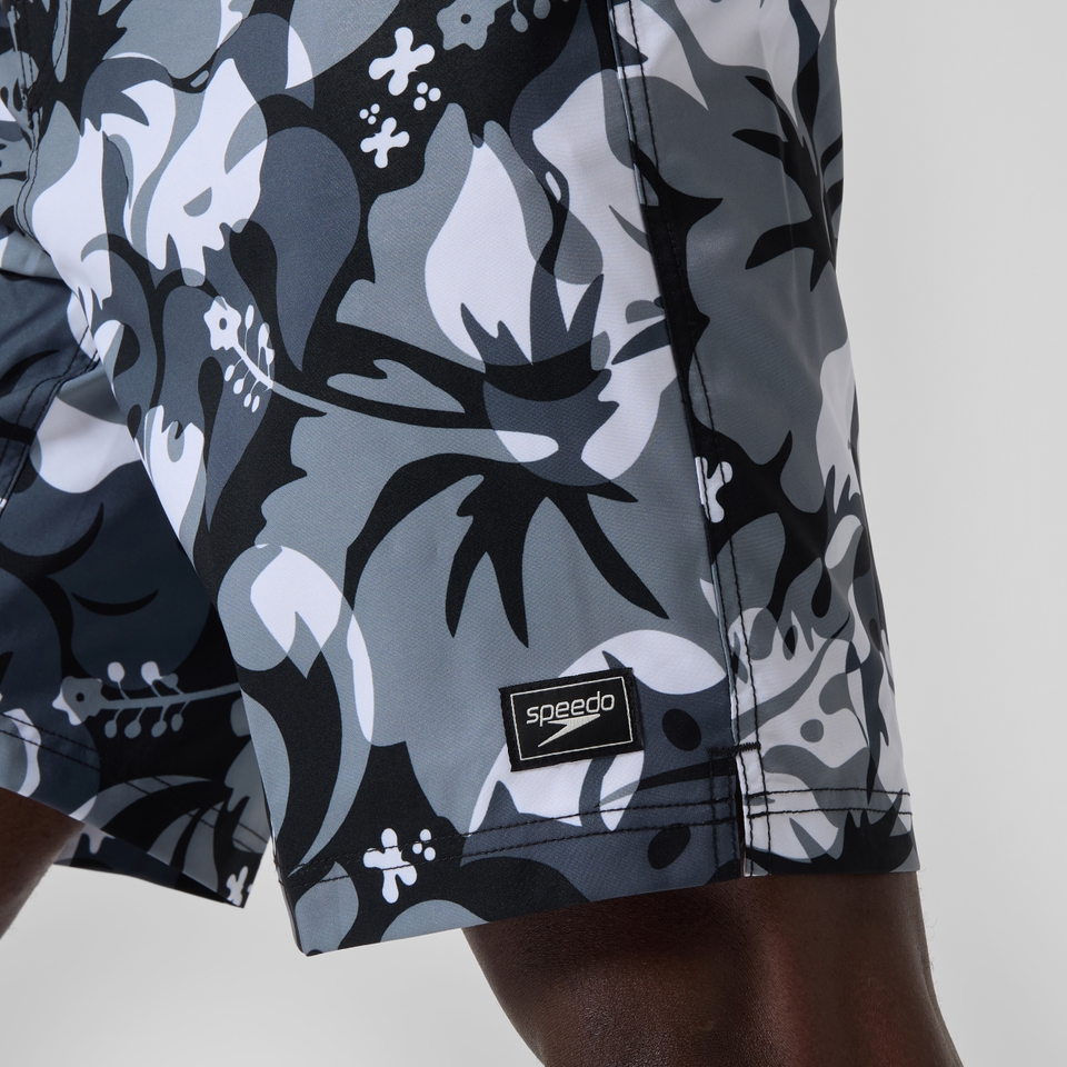 Short de bain Bondi imprimé 50 cm, hommes, gris/blanc