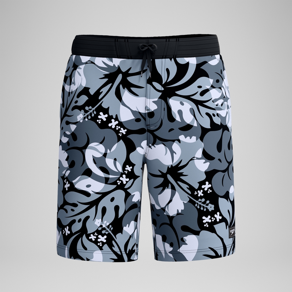 Short de bain Bondi imprimé 50 cm, hommes, gris/blanc