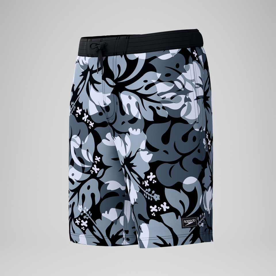 Short de bain Bondi imprimé 50 cm, hommes, gris/blanc