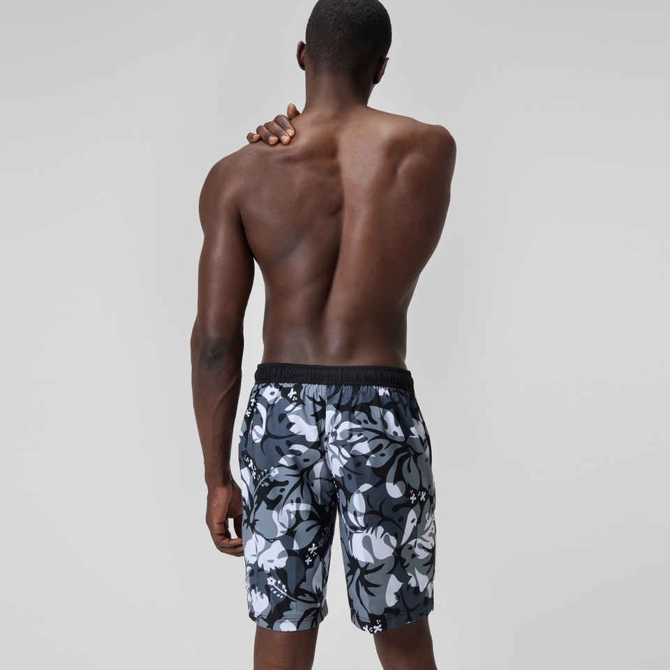 Short de bain Bondi imprimé 50 cm, hommes, gris/blanc