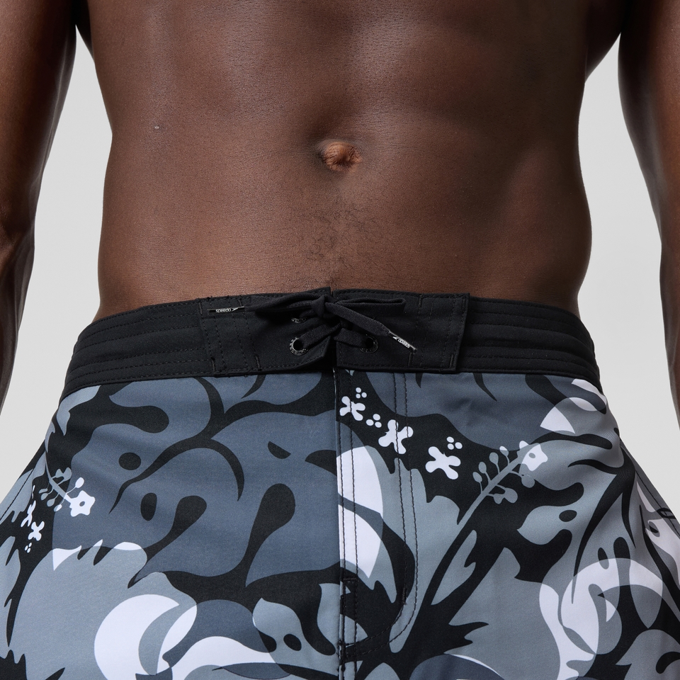 Short de bain Bondi imprimé 50 cm, hommes, gris/blanc