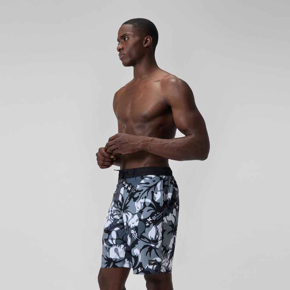 Men's Printed 20'' Bondi Swim Shorts Grey/White