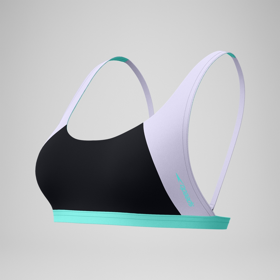 Women's FLU3NTE Colourblock Convertible Bikini Top Black
