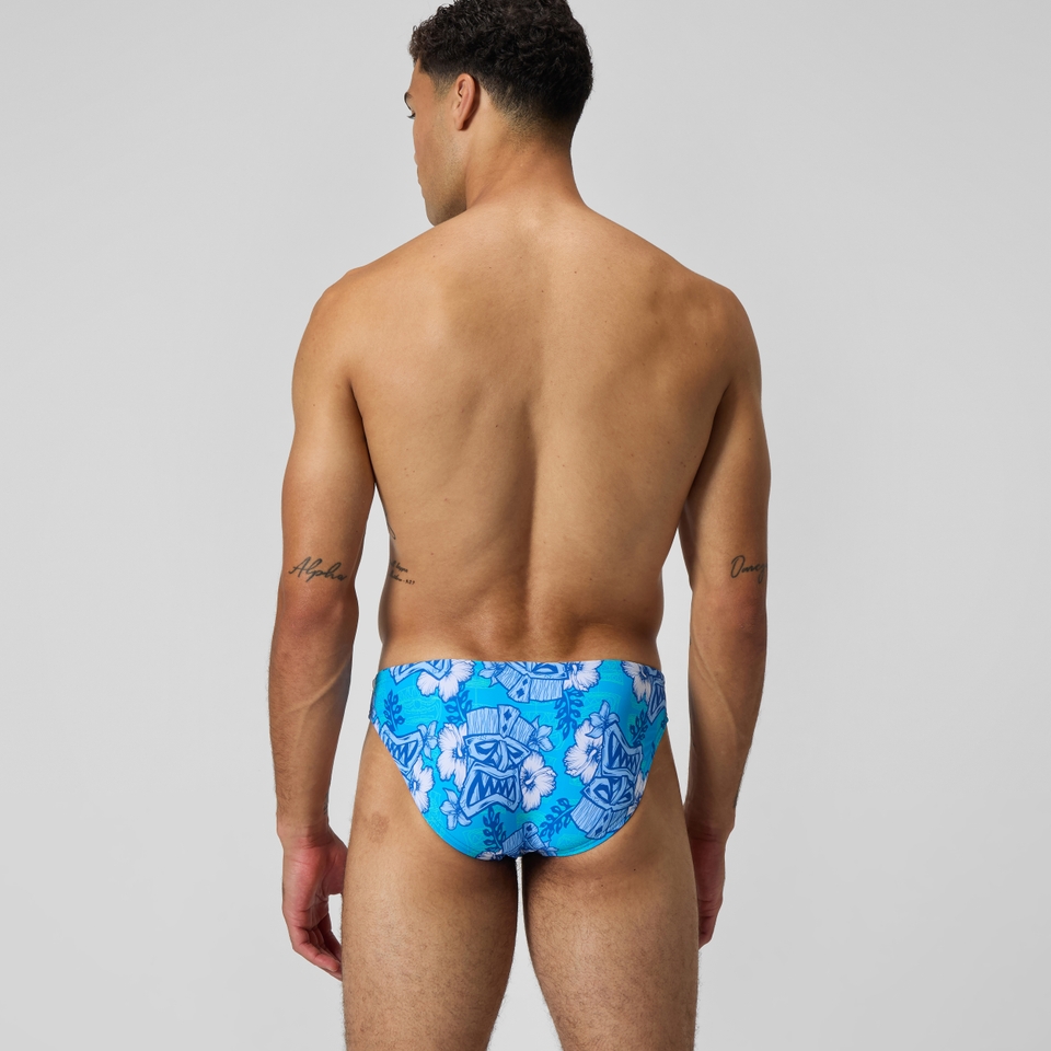 Men's Print Beachstar 2" Brief Light Blue/White