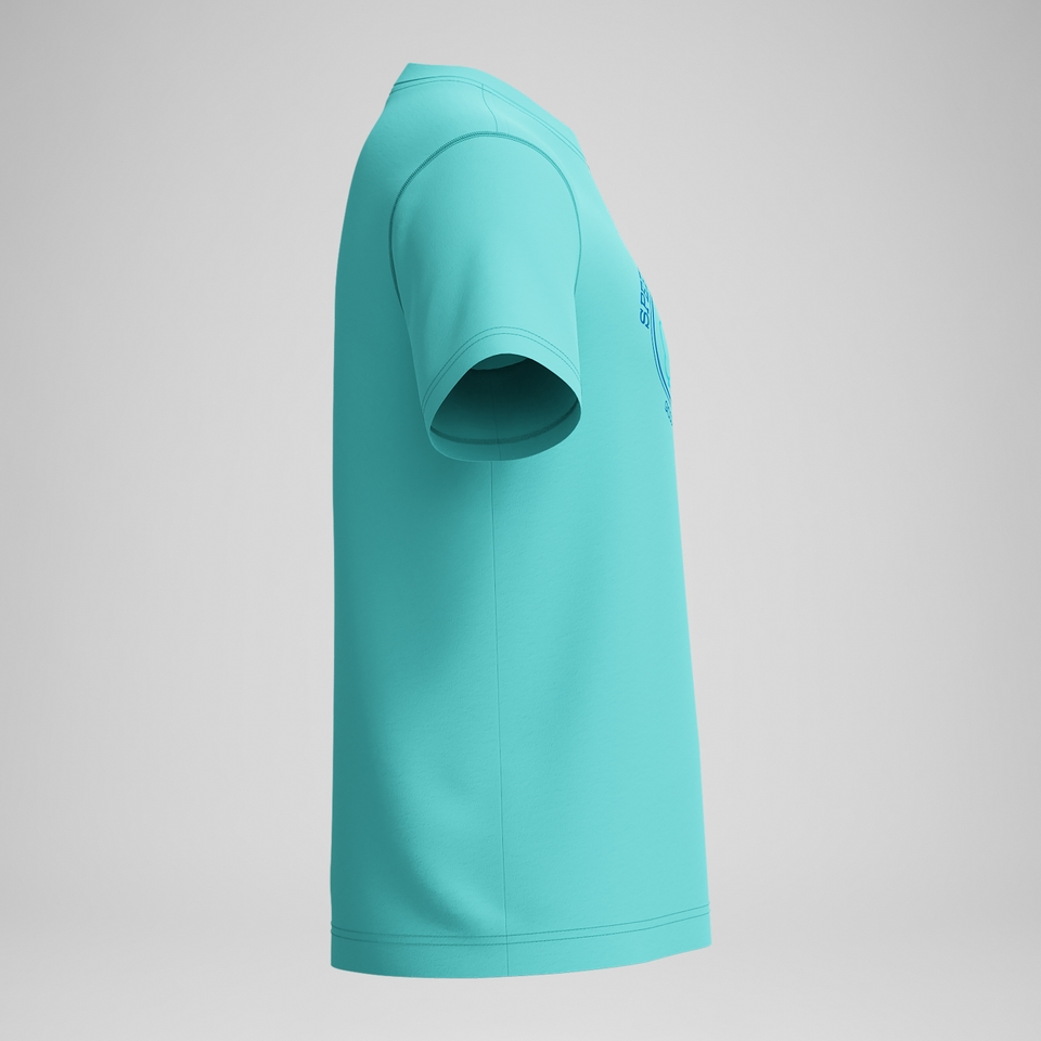 Maillot de bain manches courtes à motif graphique pour garçons, bleu clair