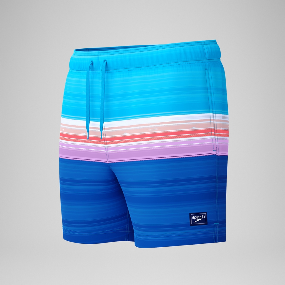 Redondo Edge Bedruckte Badeshorts 40 cm Blau/Pink für Herren