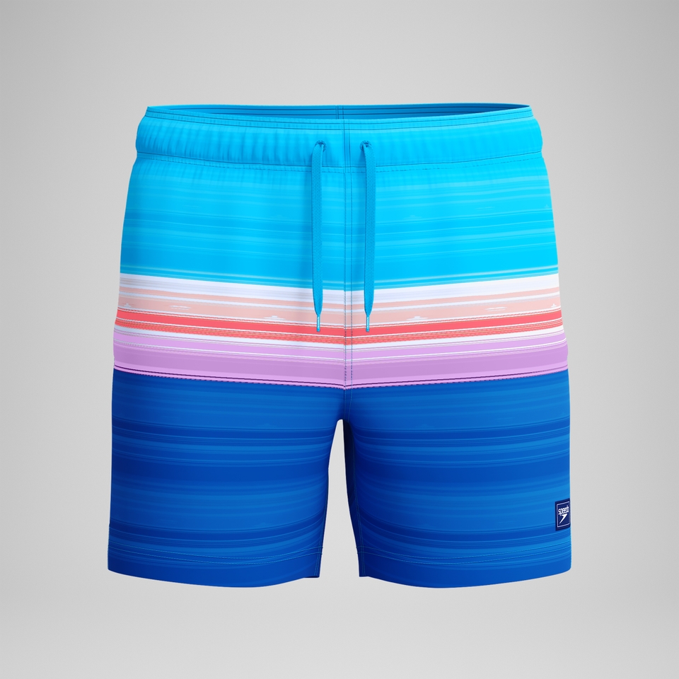 Redondo Edge Bedruckte Badeshorts 40 cm Blau/Pink für Herren