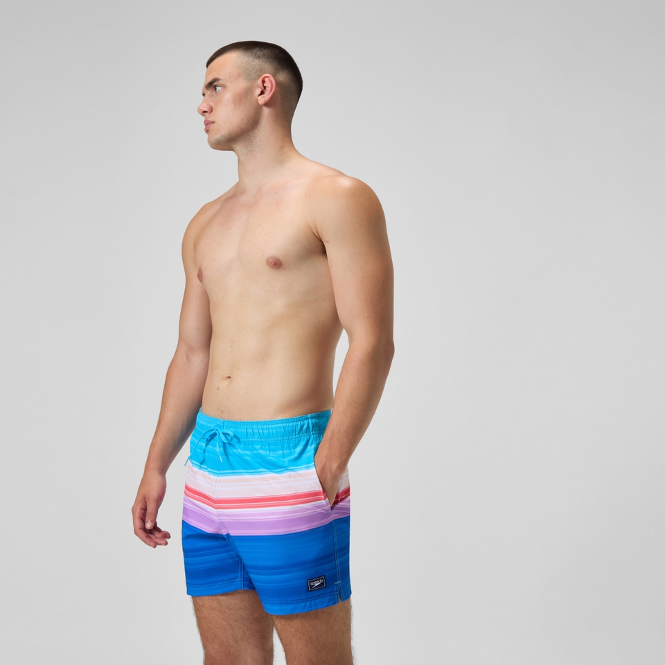 Redondo Edge Bedruckte Badeshorts 40 cm Blau/Pink für Herren