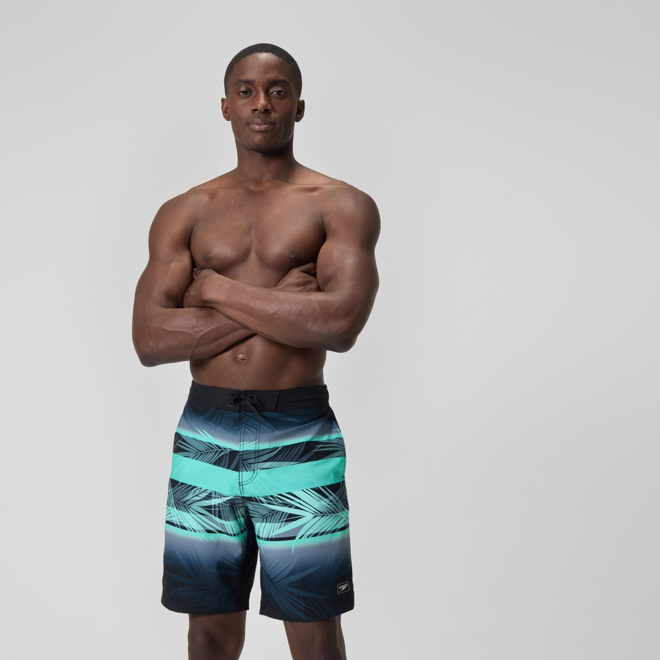 Men's Print Bondi Boardshort 20" Black/Blue