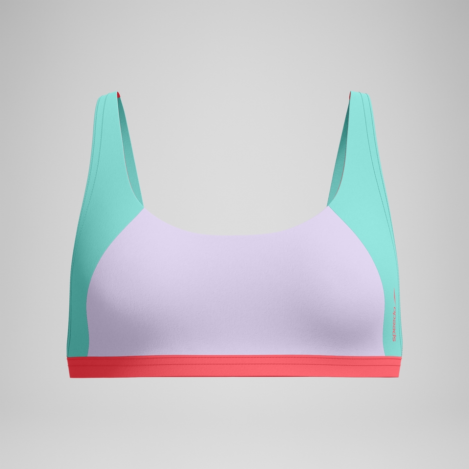 FLU3NTE Convertible-Bikinioberteil in Colourblock-Optik Lila/Grün für Damen