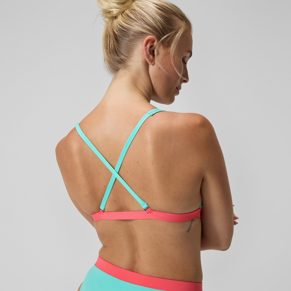 FLU3NTE Convertible-Bikinioberteil in Colourblock-Optik Lila/Grün für Damen