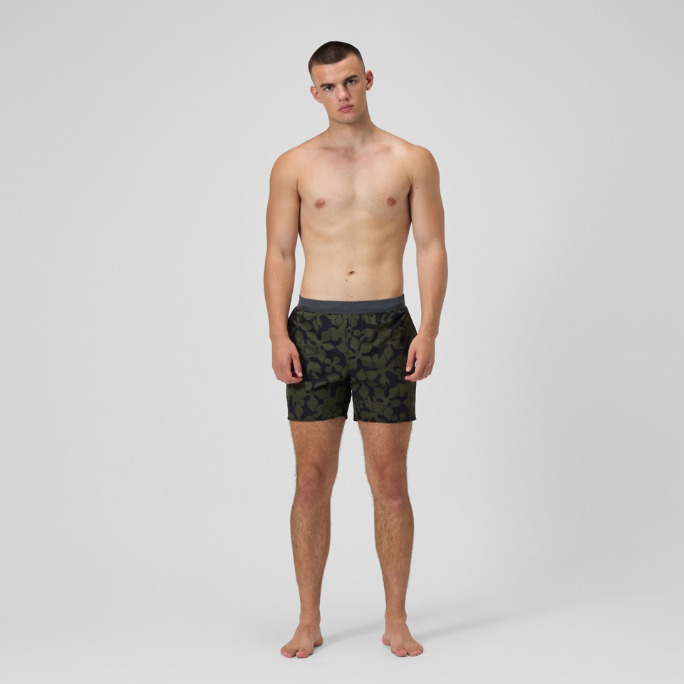 Lookout Bedruckte Badeshorts 40 cm Dunkelgrün für Herren