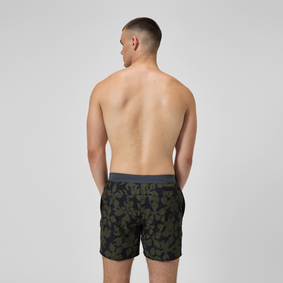 Lookout Bedruckte Badeshorts 40 cm Dunkelgrün für Herren
