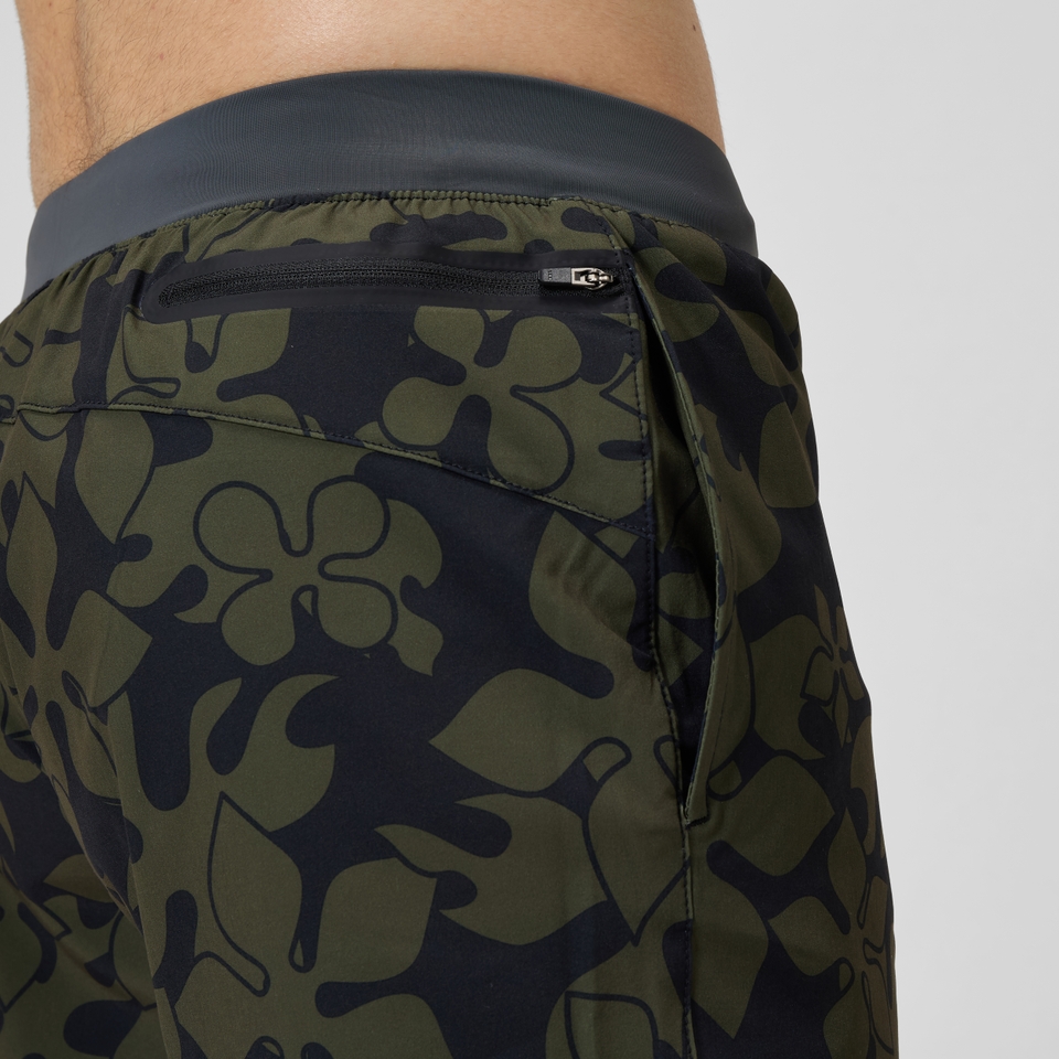 Lookout Bedruckte Badeshorts 40 cm Dunkelgrün für Herren